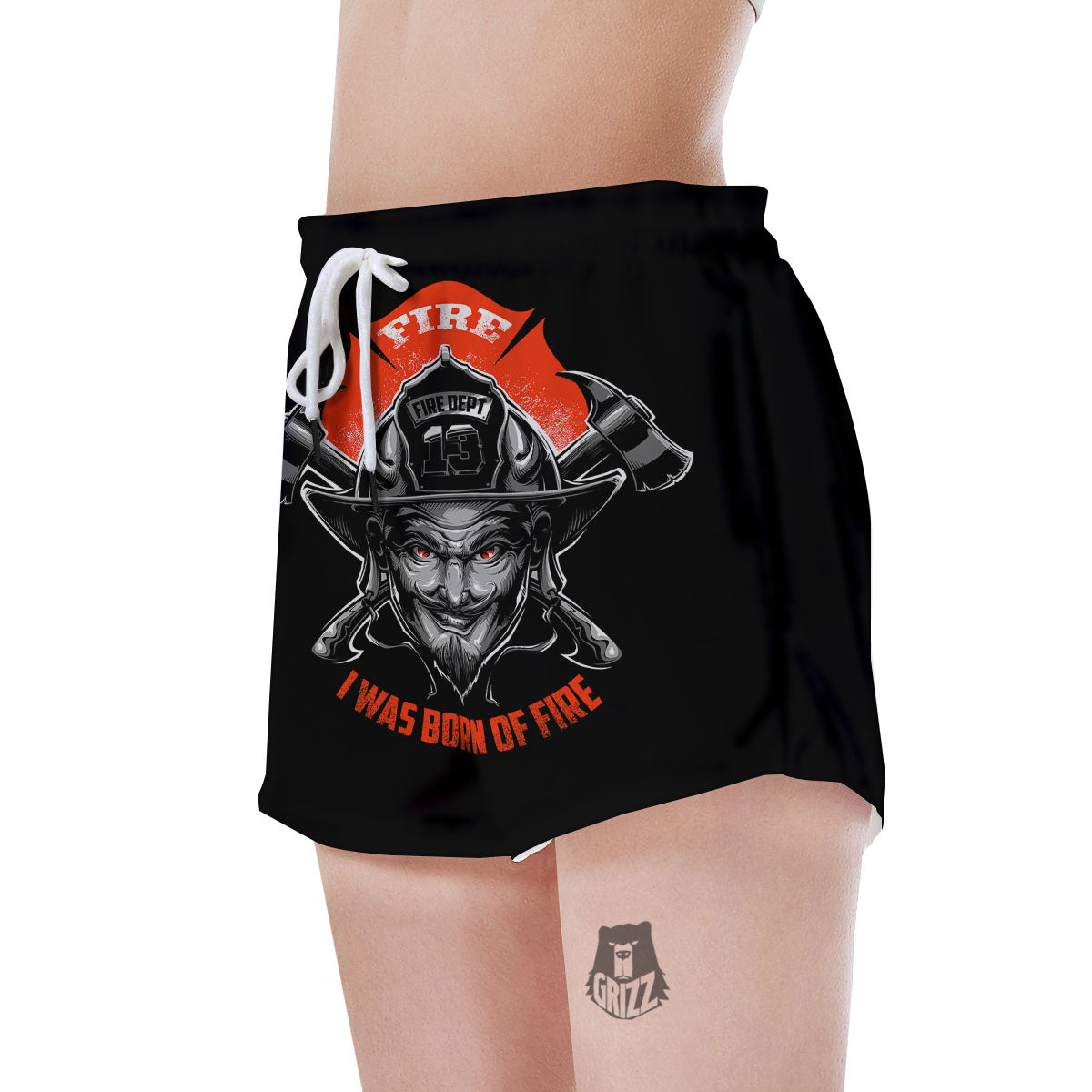 Devil Firefighter Print Women's Shorts-grizzshop