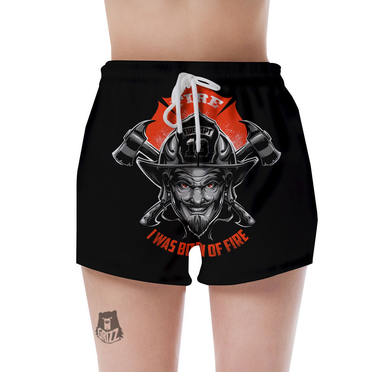 Devil Firefighter Print Women's Shorts-grizzshop