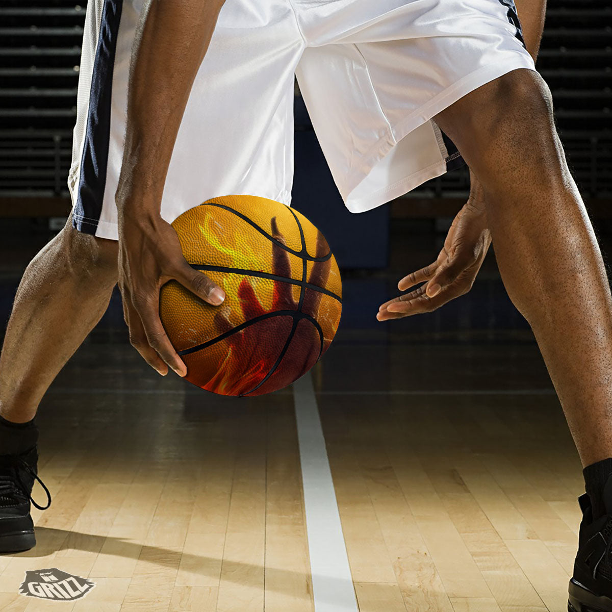 Devil Hand Print Basketball-grizzshop