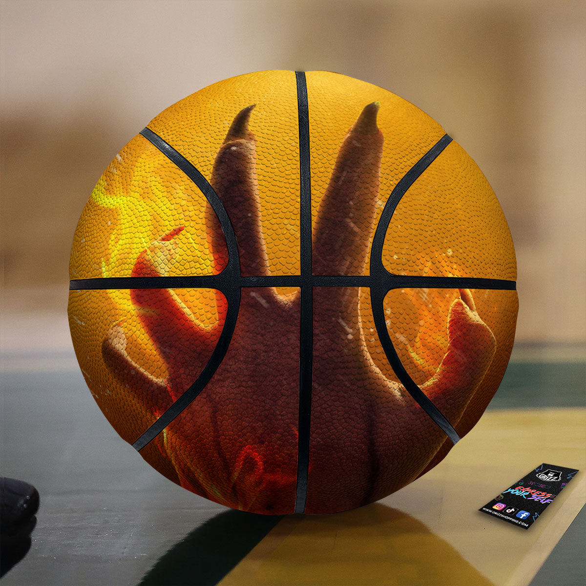 Devil Hand Print Basketball-grizzshop