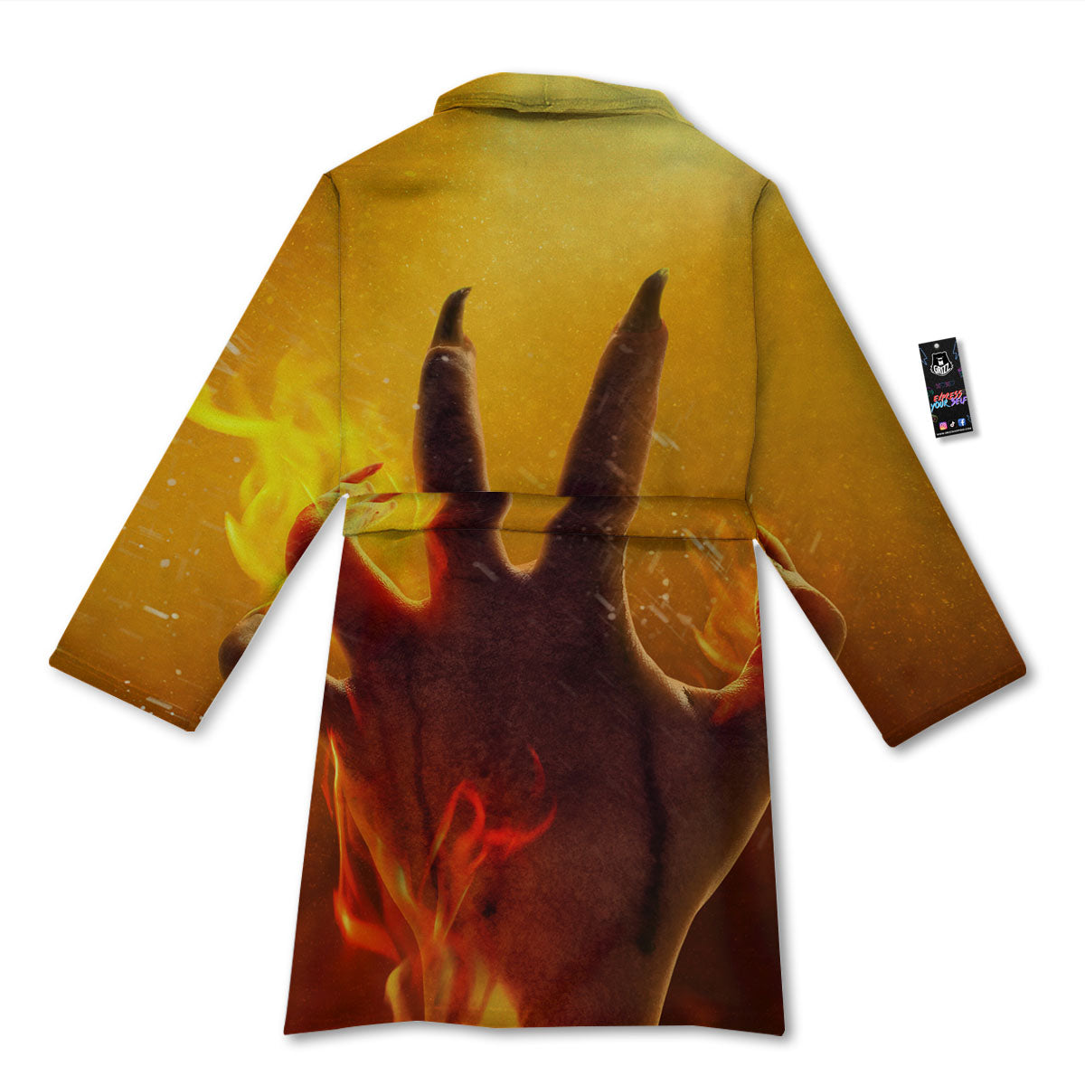 Devil Hand Print Bathrobe-grizzshop