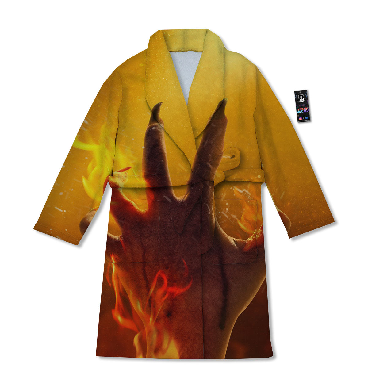 Devil Hand Print Bathrobe-grizzshop