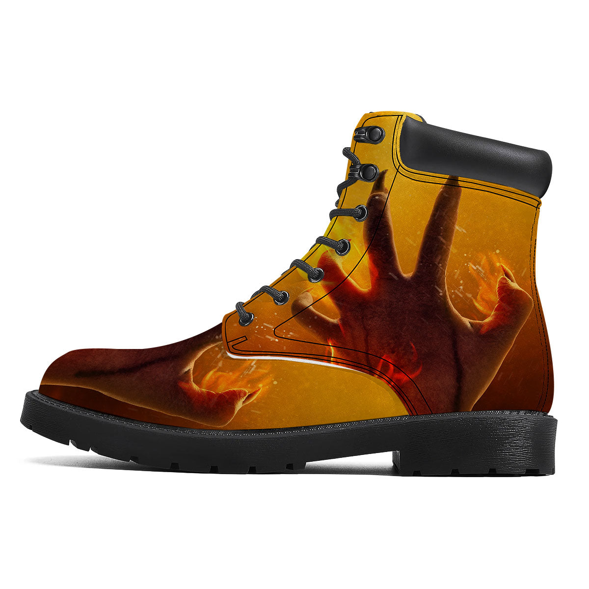 Devil Hand Print Boots-grizzshop