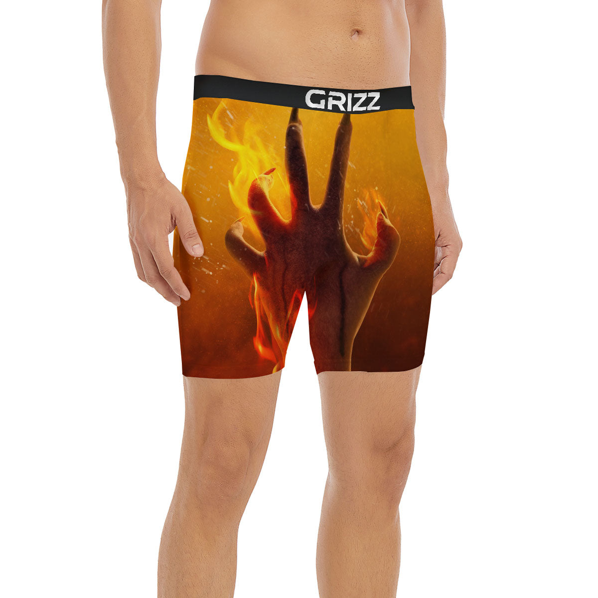 Devil Hand Print Boxer Briefs-grizzshop