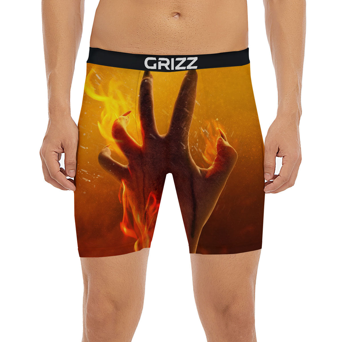 Devil Hand Print Boxer Briefs-grizzshop