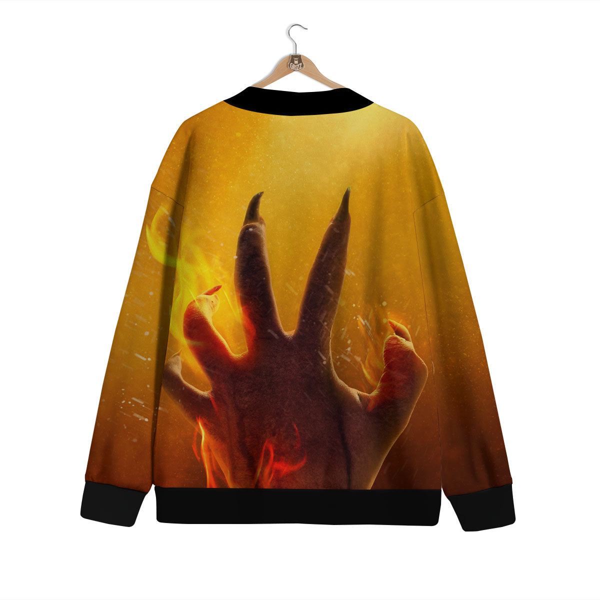 Devil Hand Print Cardigan-grizzshop