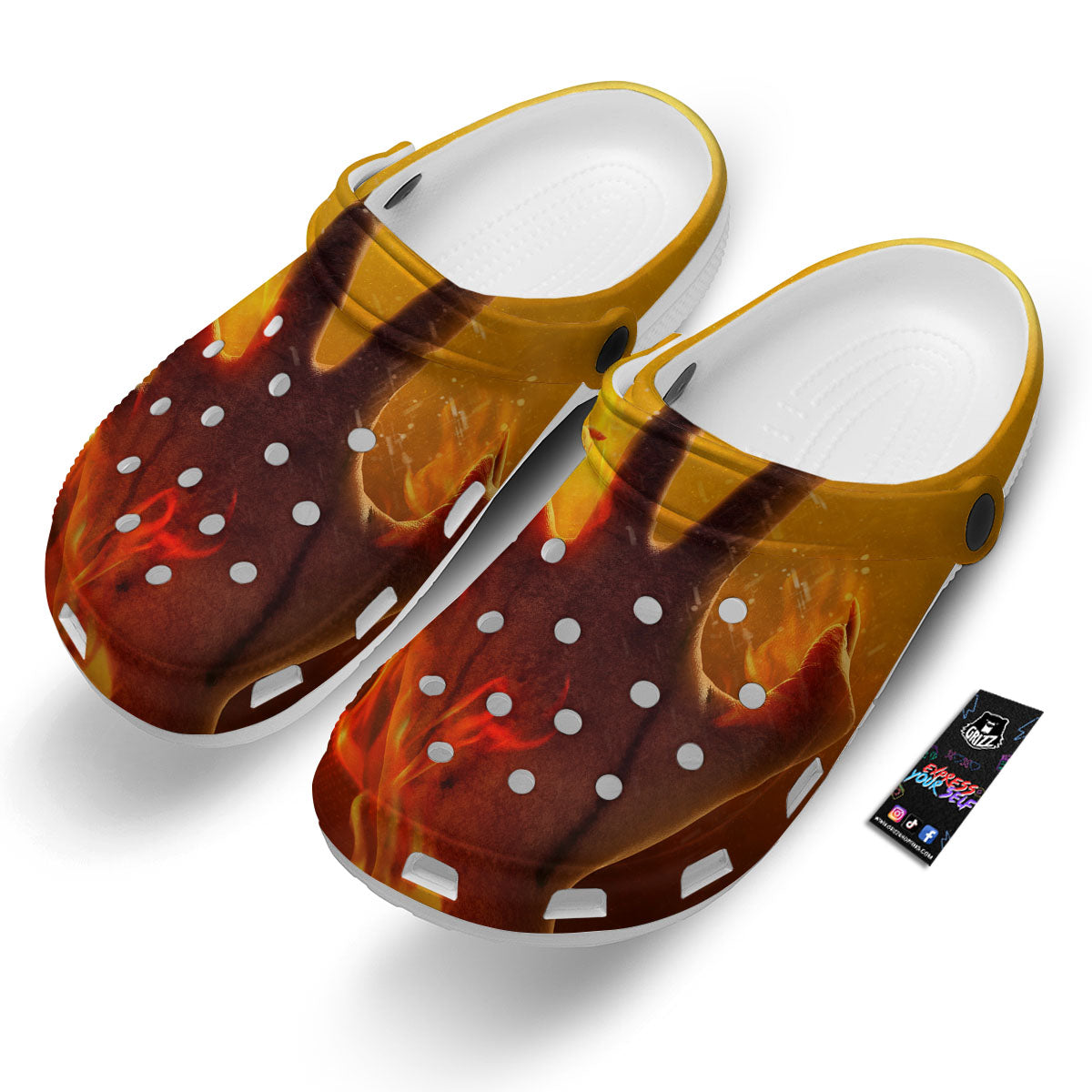 Devil Hand Print Clog-grizzshop