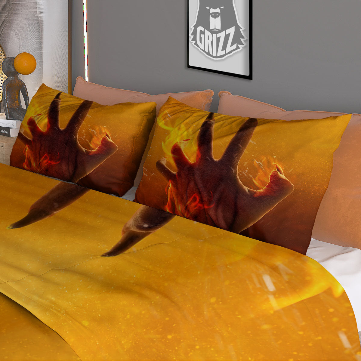 Devil Hand Print Duvet Cover Bedding Set-grizzshop