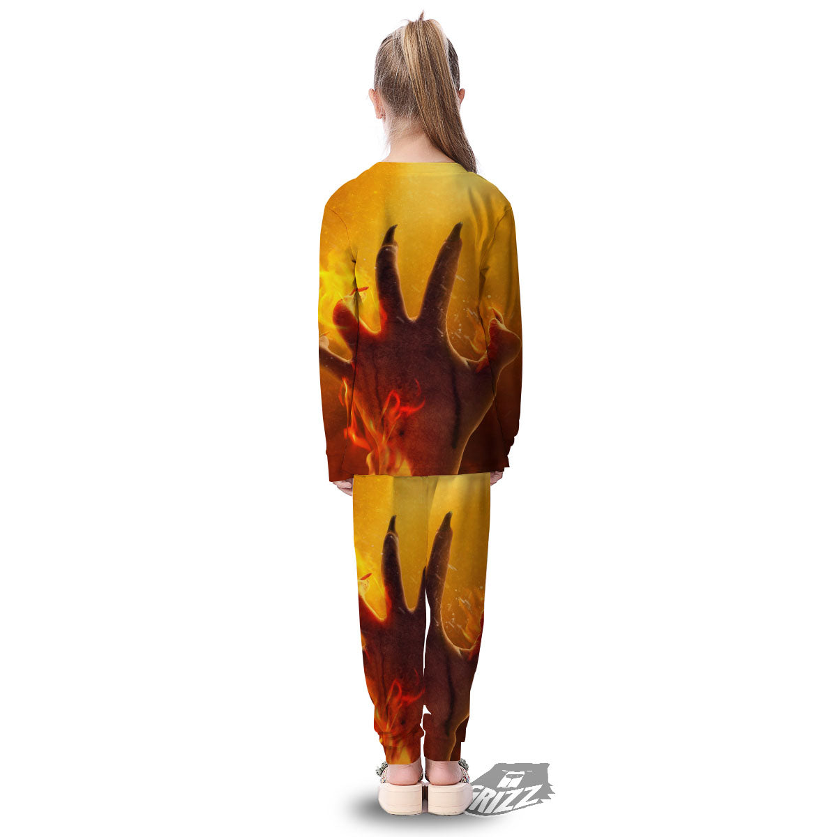 Devil Hand Print Kid's Pajamas-grizzshop