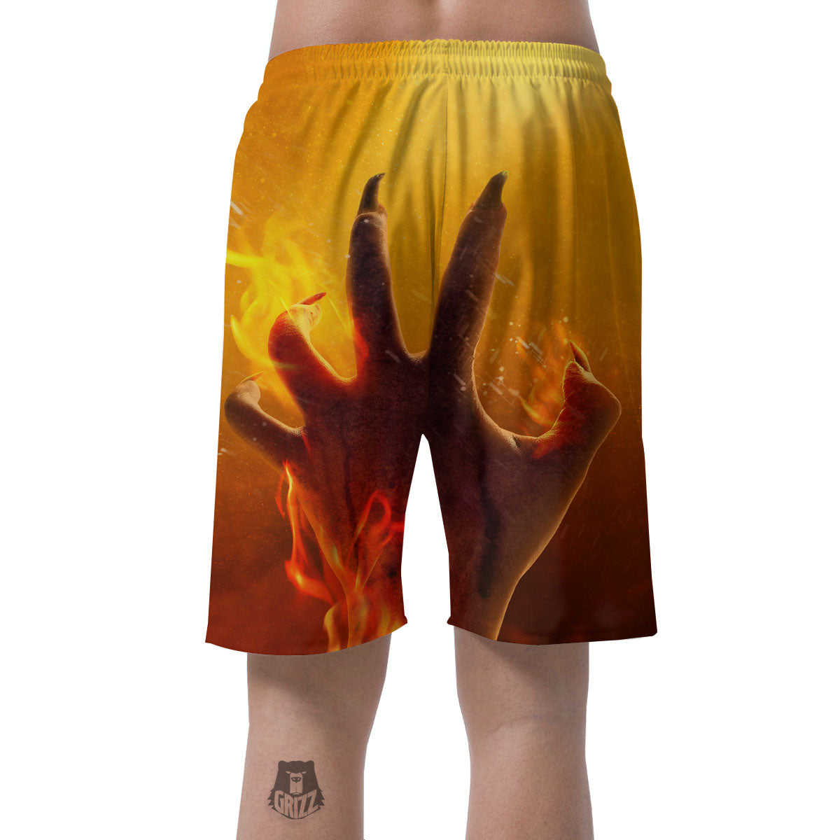 Devil Hand Print Men's Shorts-grizzshop