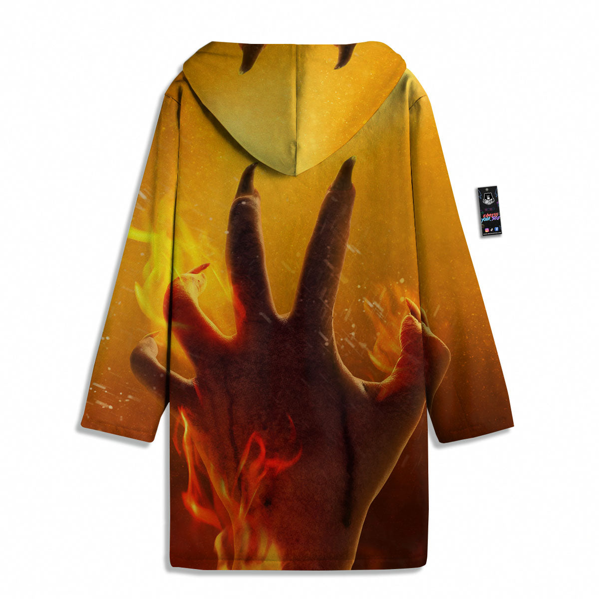 Devil Hand Print Men's Windbreaker Jacket-grizzshop