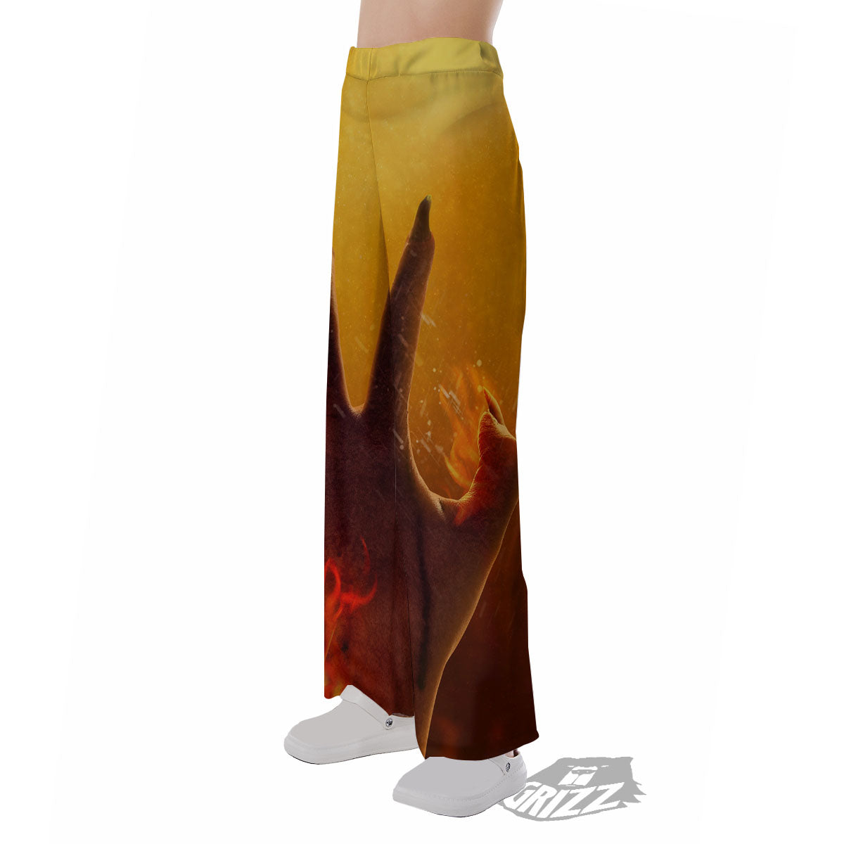 Devil Hand Print Pajama Pants-grizzshop