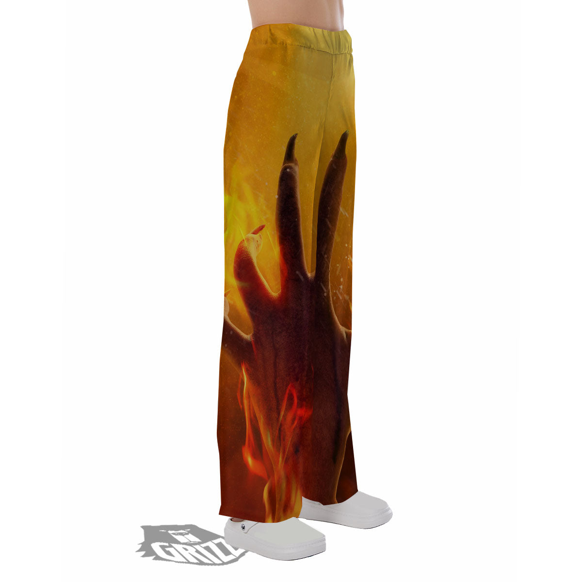 Devil Hand Print Pajama Pants-grizzshop
