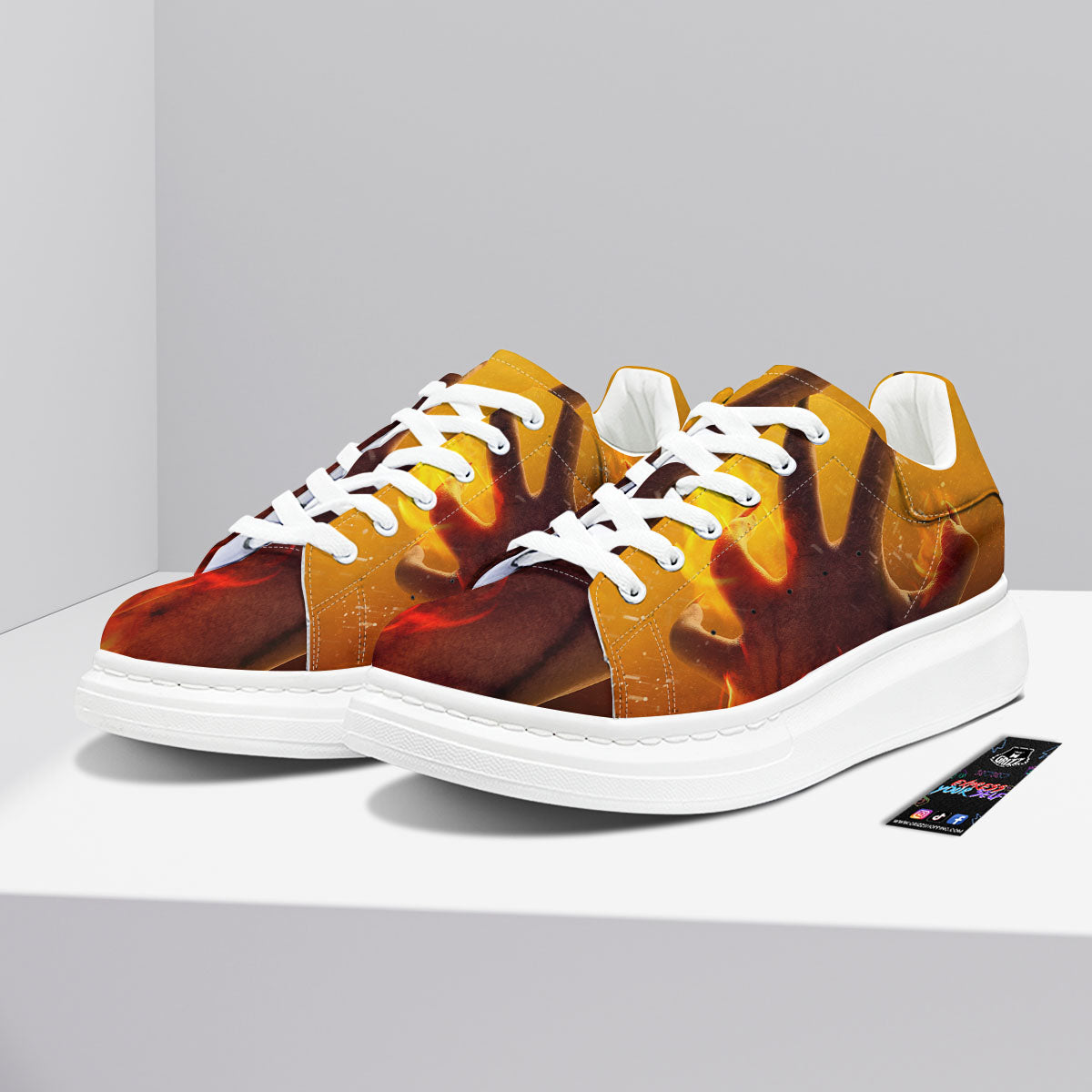 Devil Hand Print Platform Shoes-grizzshop