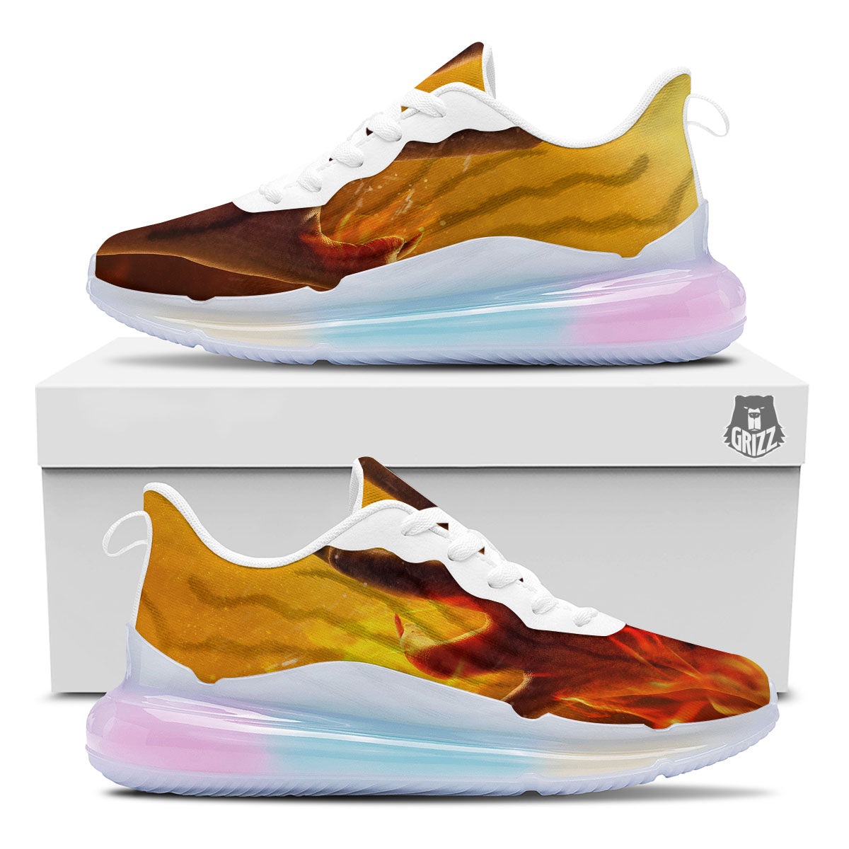 Devil Hand Print Running Sneakers-grizzshop