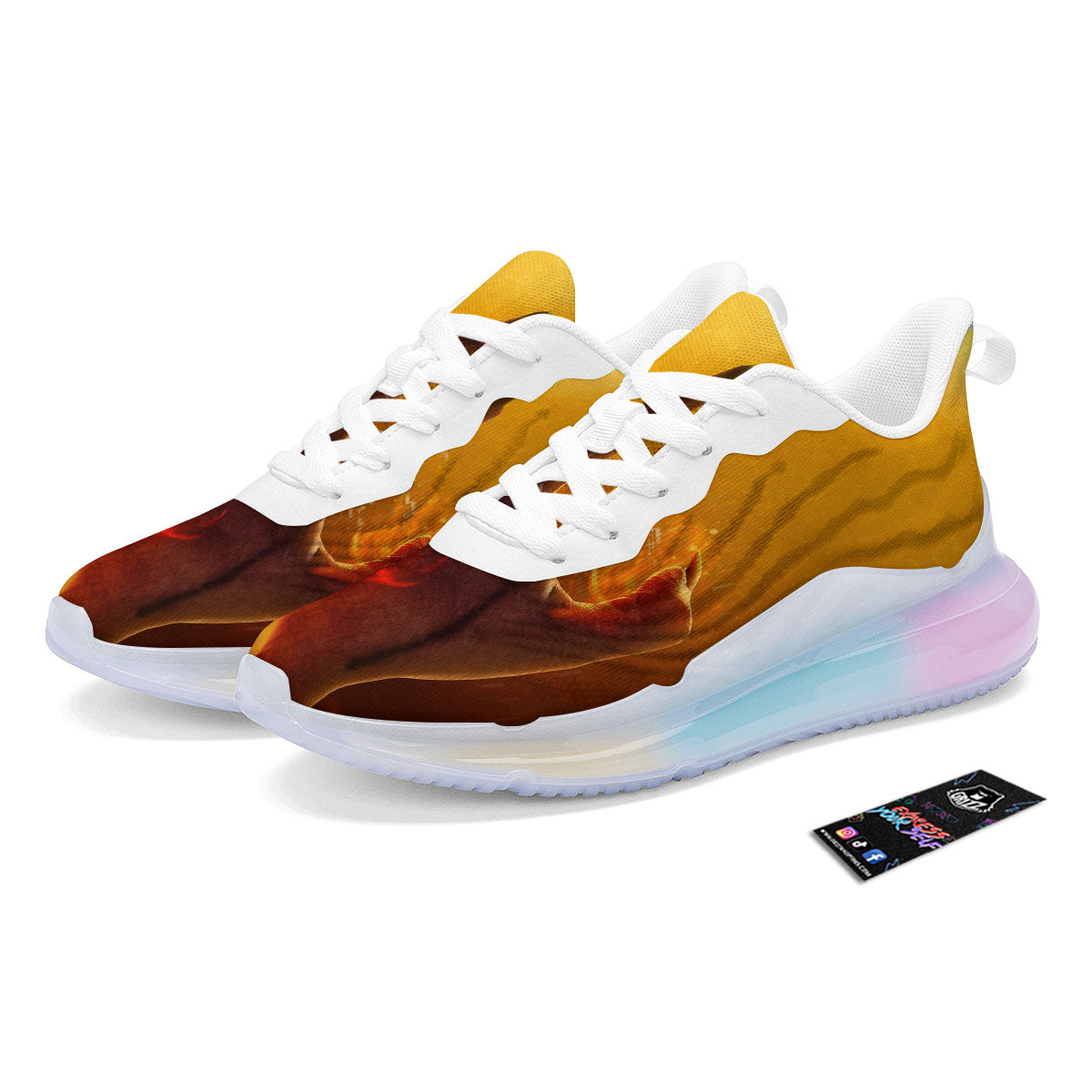Devil Hand Print Running Sneakers-grizzshop