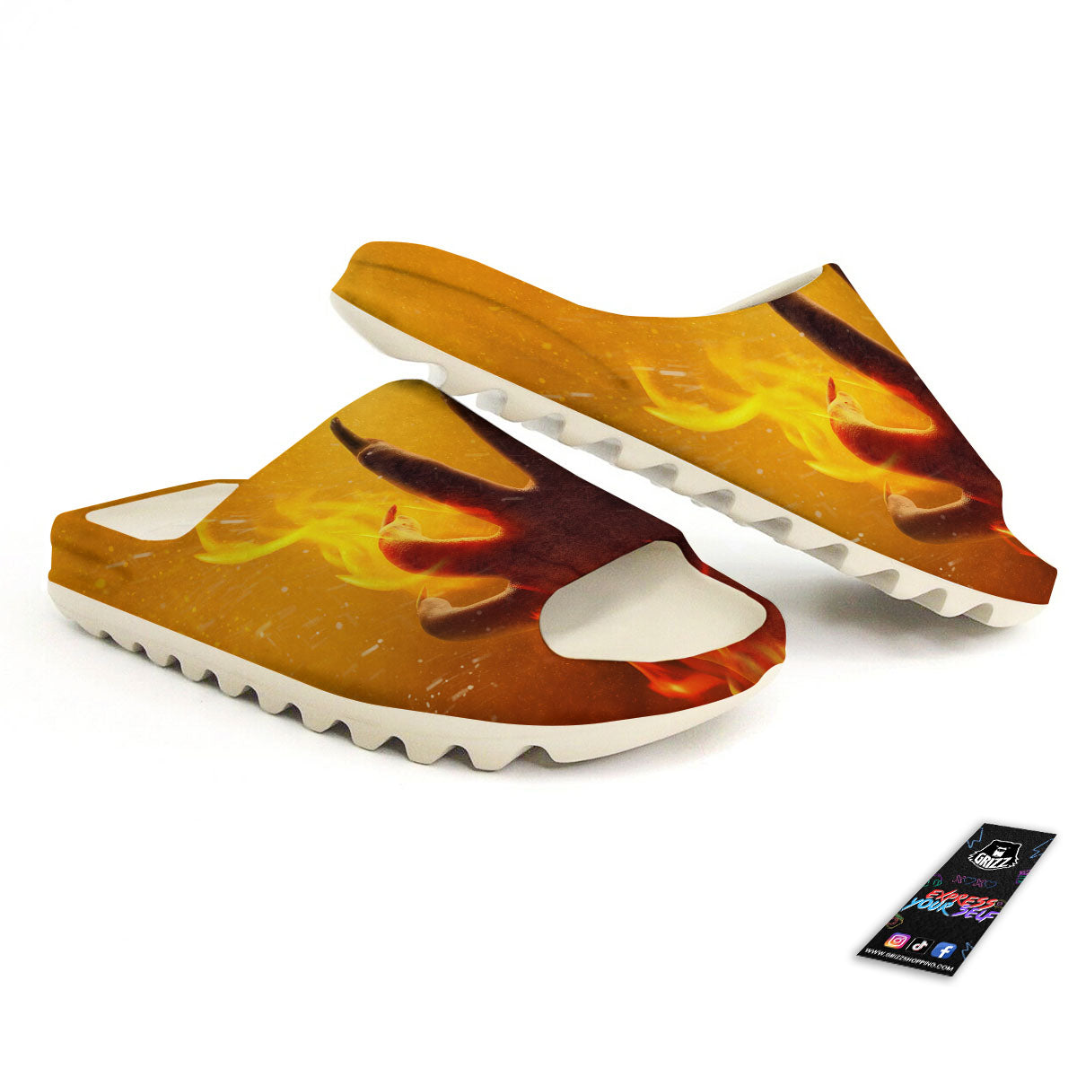 Devil Hand Print Sandals-grizzshop
