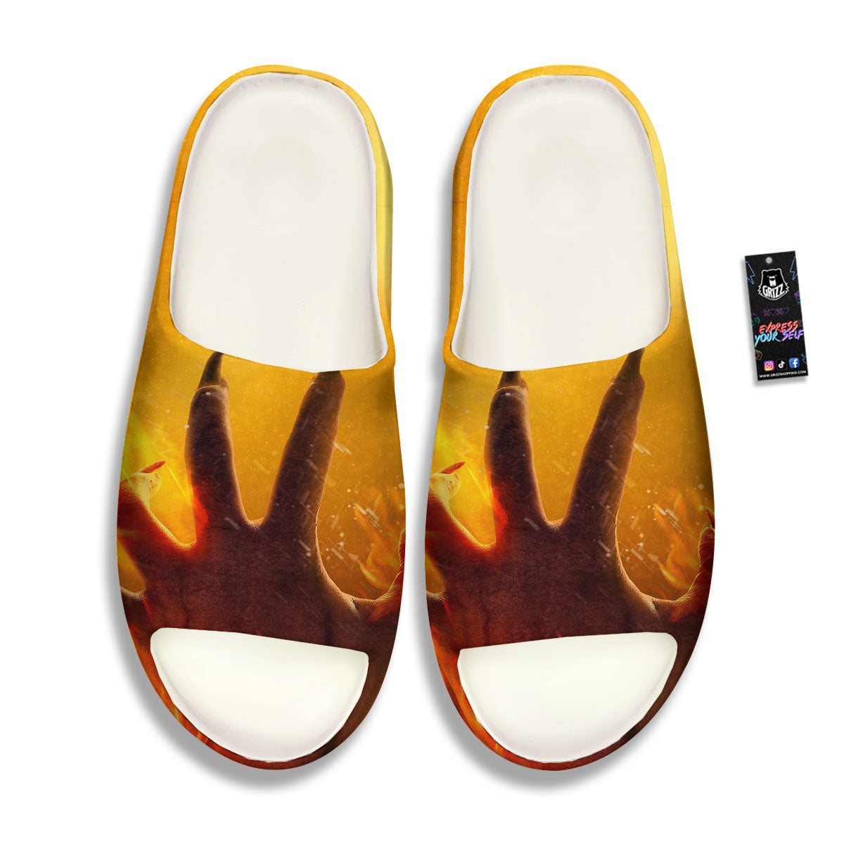 Devil Hand Print Sandals-grizzshop