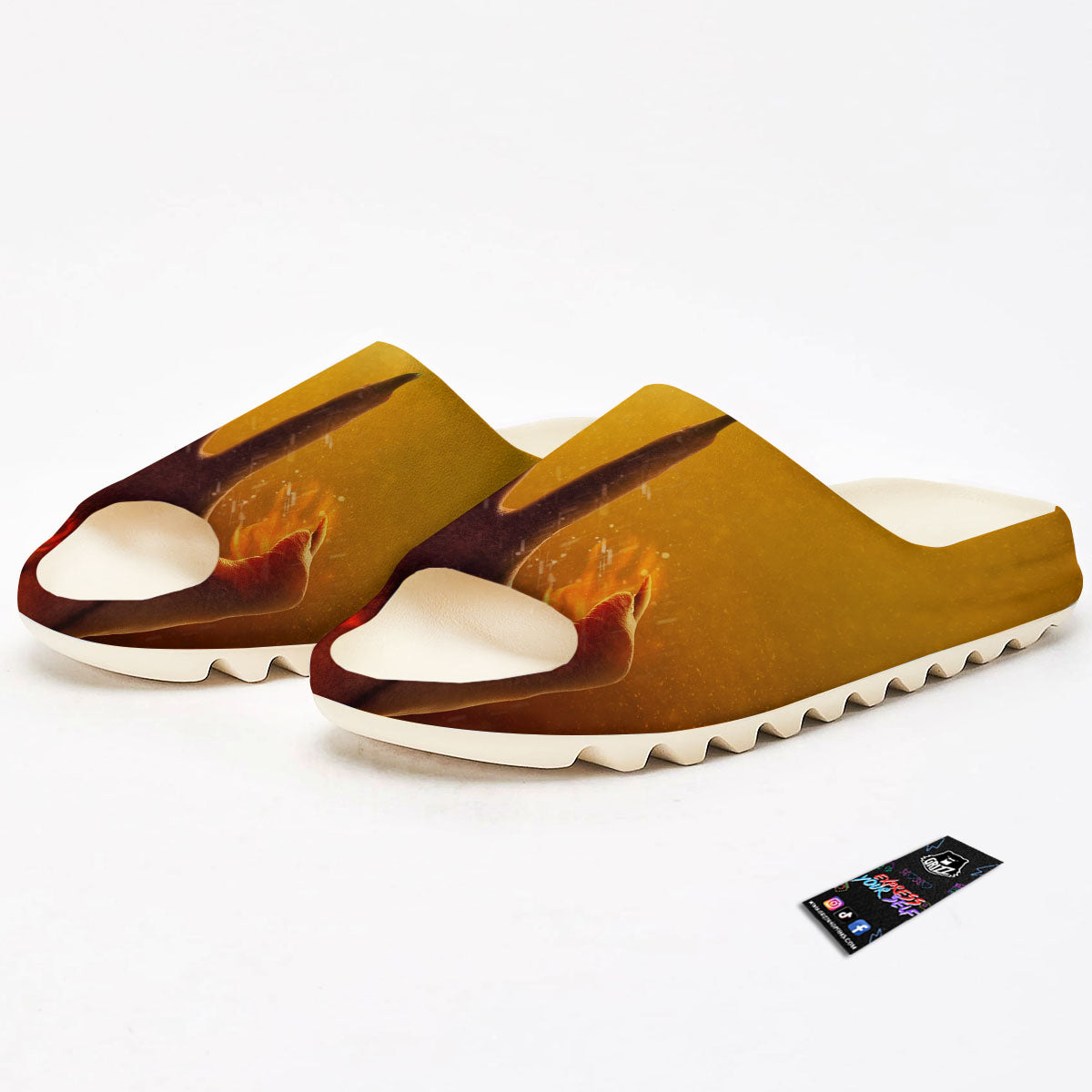 Devil Hand Print Sandals-grizzshop