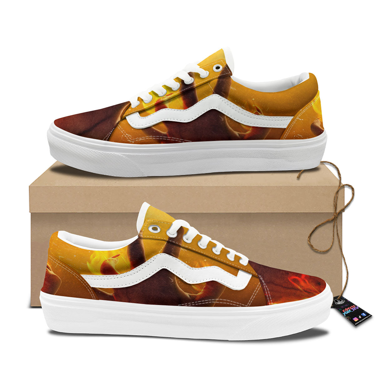 Devil Hand Print Skate Shoes-grizzshop
