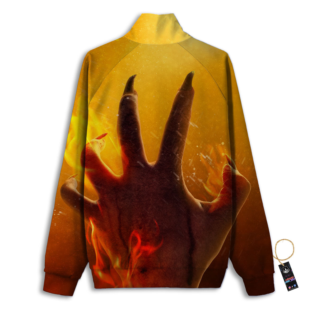 Devil Hand Print Track Jacket-grizzshop