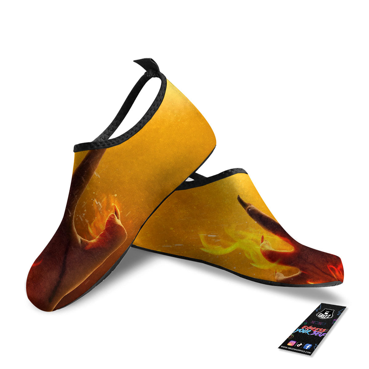 Devil Hand Print Water Shoes-grizzshop