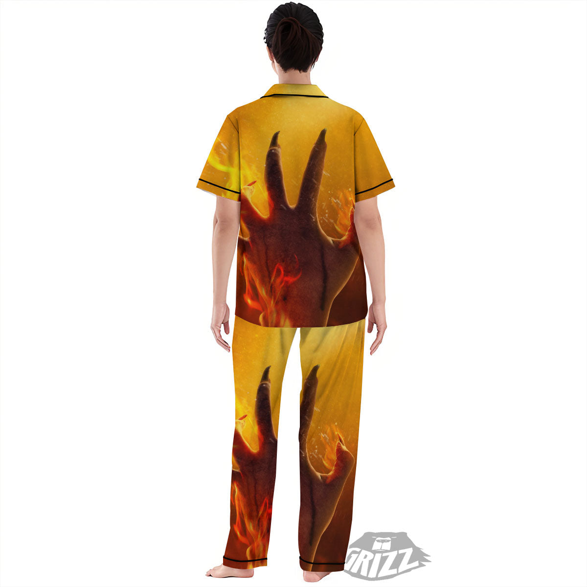 Devil Hand Print Women's Pajamas Set-grizzshop