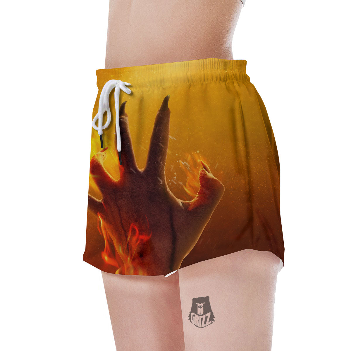 Devil Hand Print Women's Shorts-grizzshop