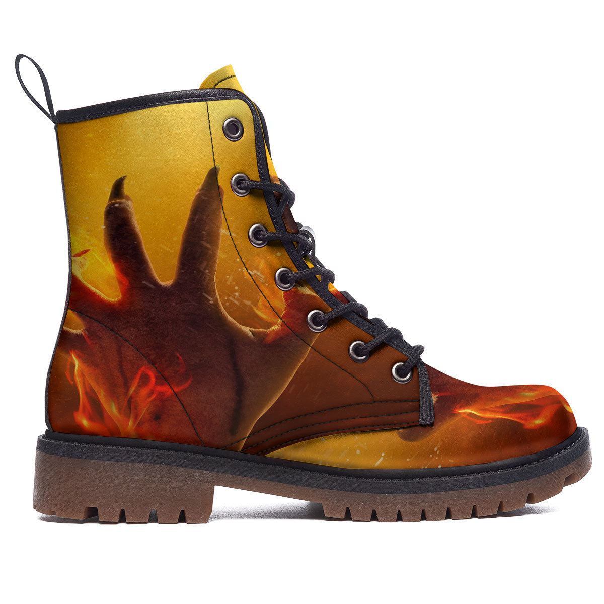 Devil Hand Print Work Boots-grizzshop