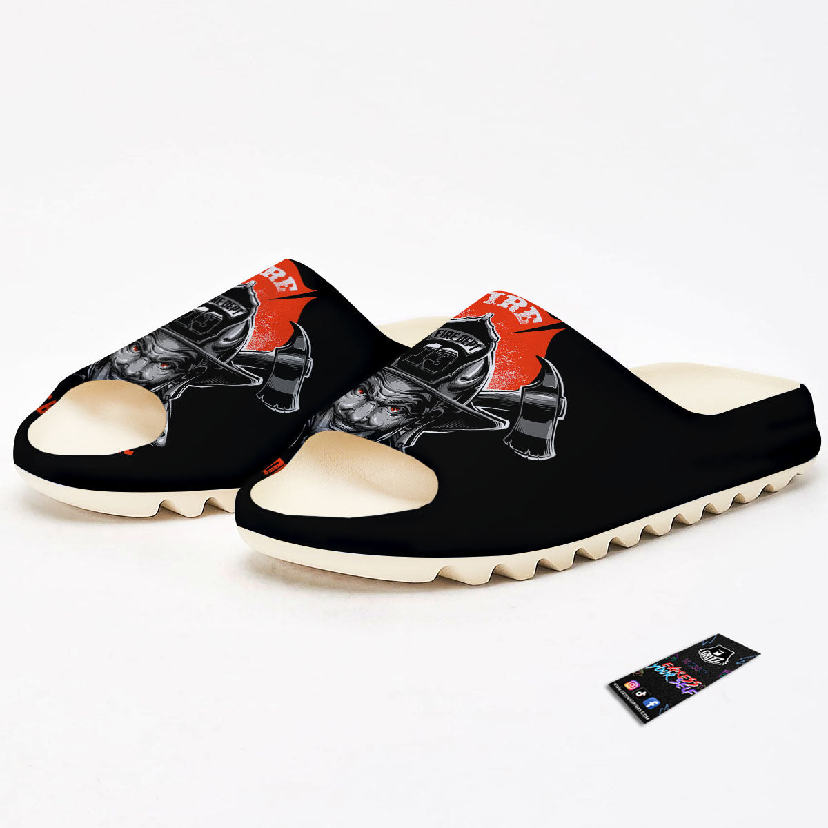 Devil Firefighter Print Sandals-grizzshop