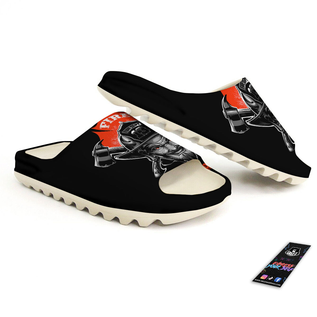Devil Firefighter Print Sandals-grizzshop