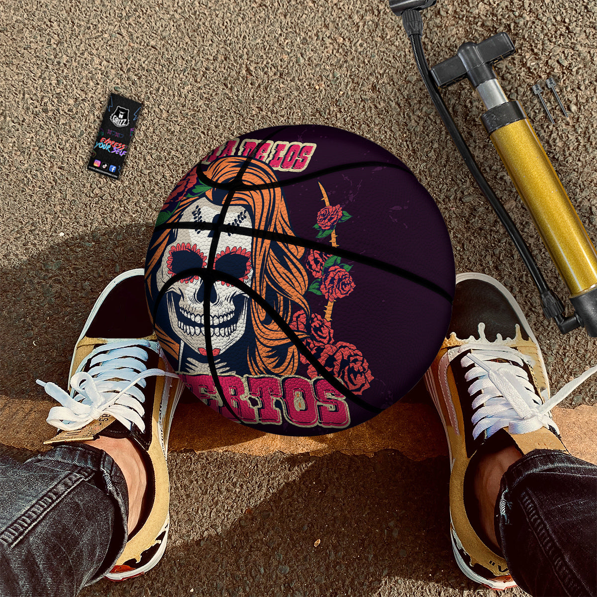 Dia De Los Muertos Calavera Girl Print Basketball-grizzshop