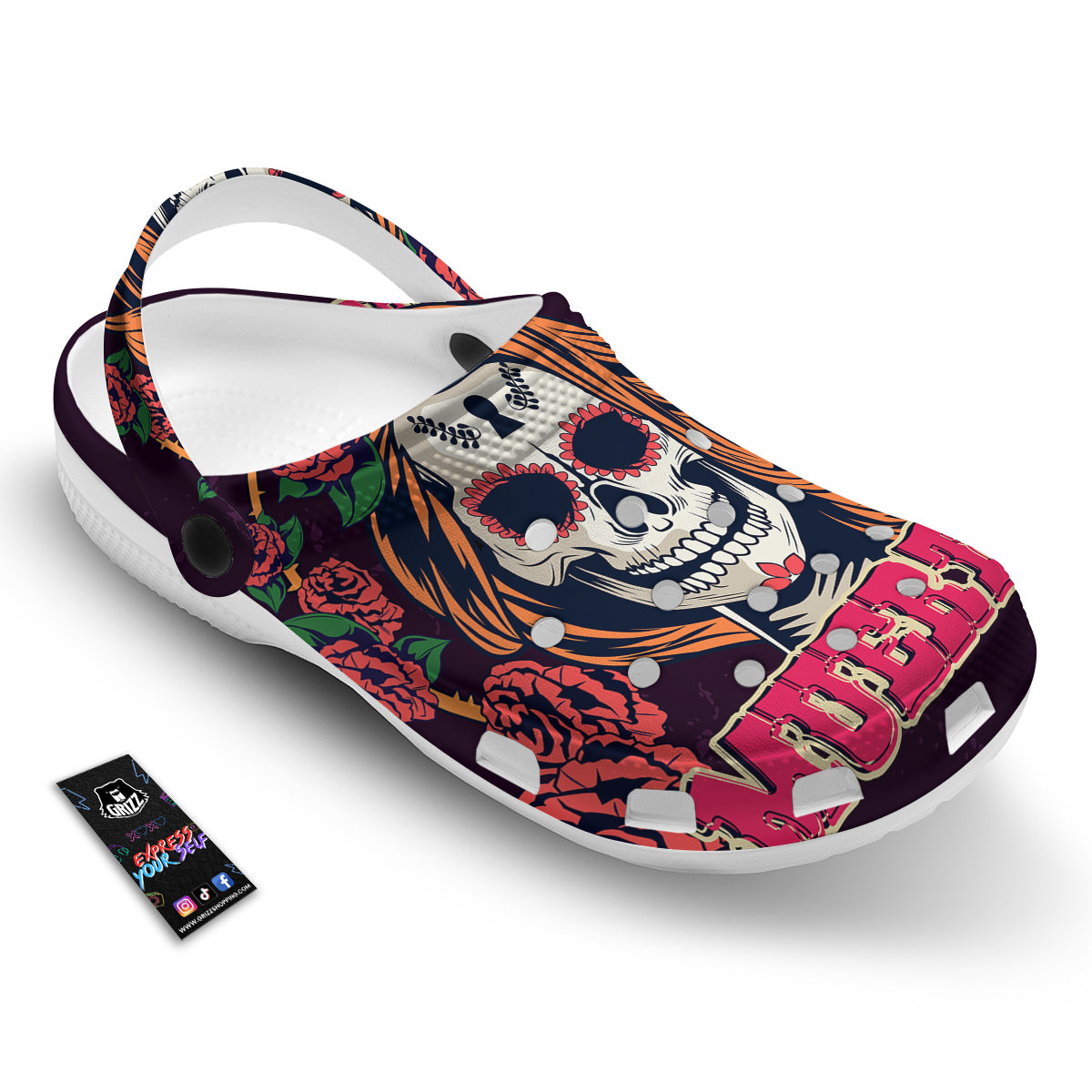 Dia De Los Muertos Calavera Girl Print Clog-grizzshop