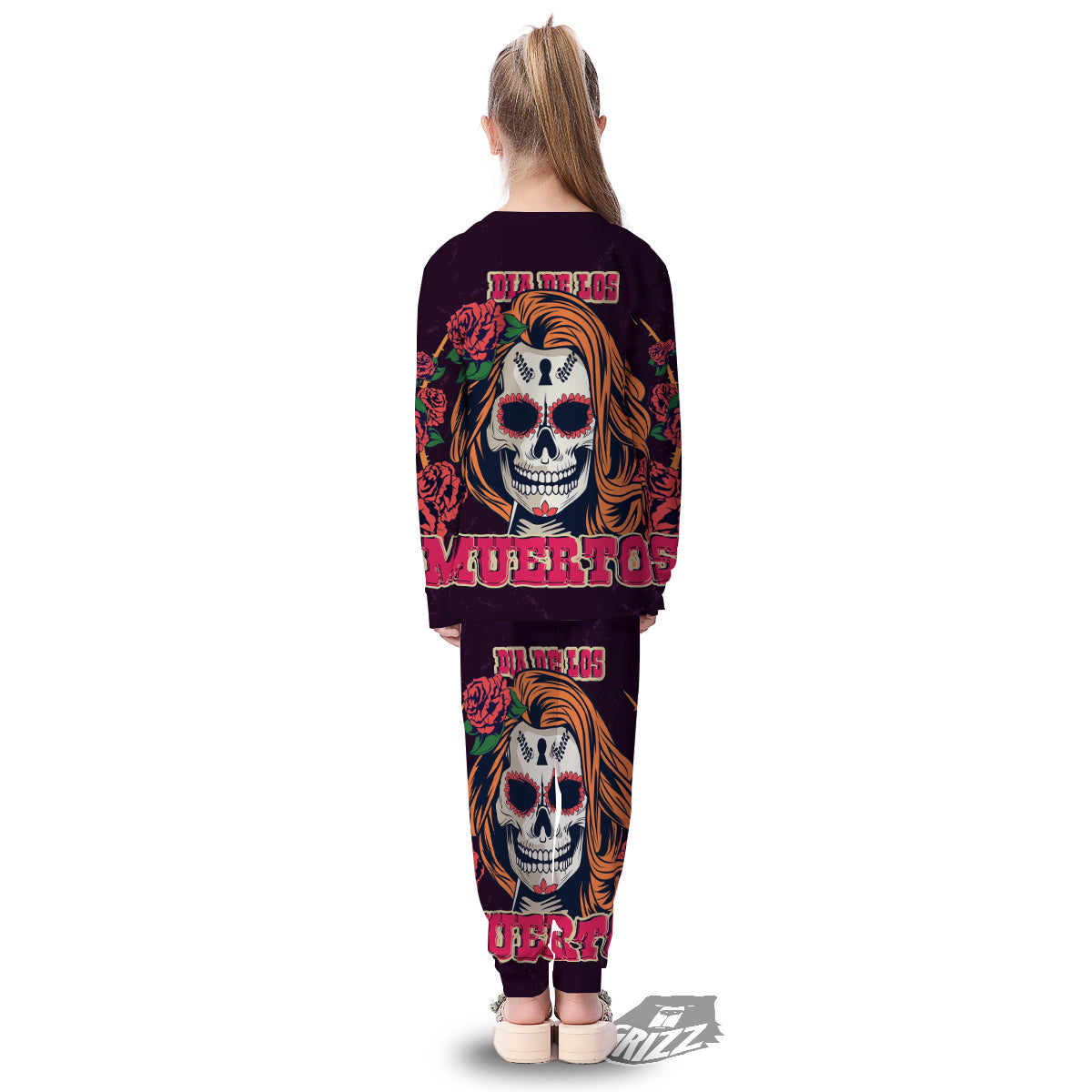 Dia De Los Muertos Calavera Girl Print Kid's Pajamas-grizzshop