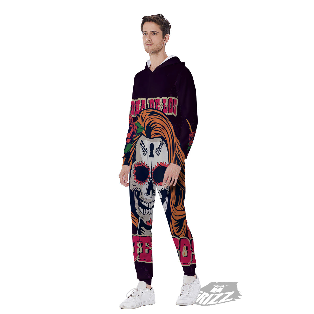 Dia De Los Muertos Calavera Girl Print Men's Jumpsuit-grizzshop