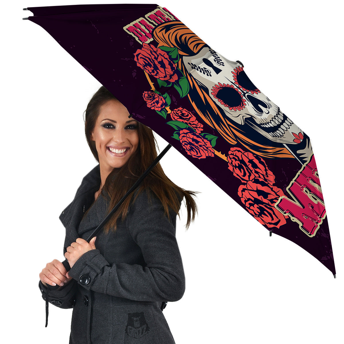 Dia De Los Muertos Calavera Girl Print Umbrella-grizzshop