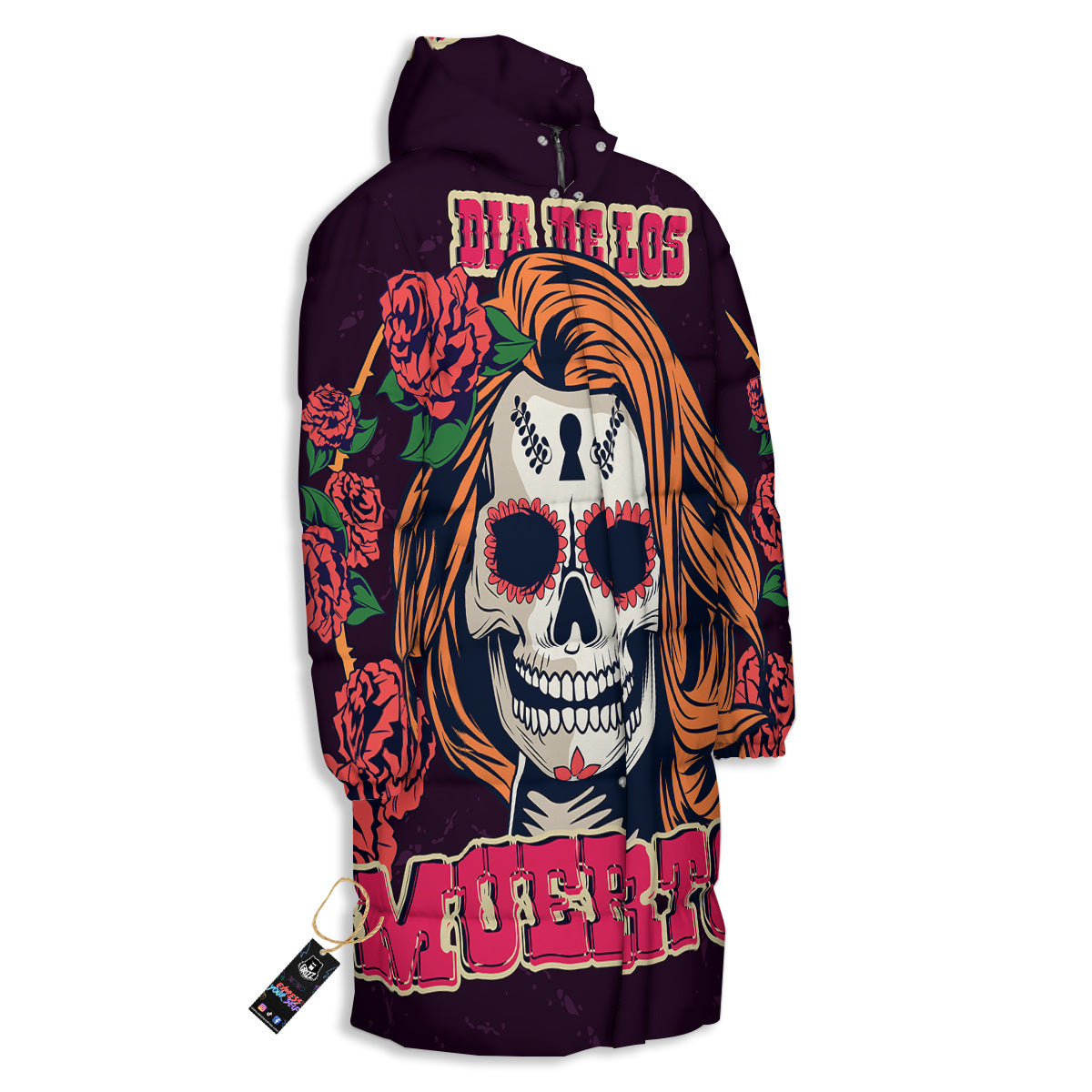 Dia De Los Muertos Calavera Girl Print Long Down Jacket