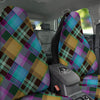 Diagonal Madras Blue Tartan Plaid Print Pattern Car Seat Covers-grizzshop