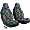 Diagonal Madras Blue Tartan Plaid Print Pattern Car Seat Covers-grizzshop