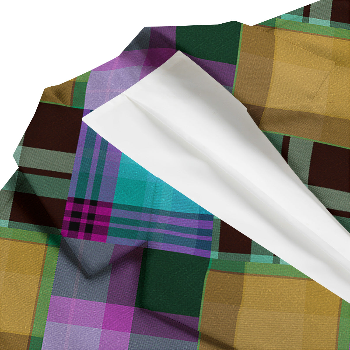 Diagonal Madras Blue Tartan Plaid Print Pattern Men's Blazer-grizzshop