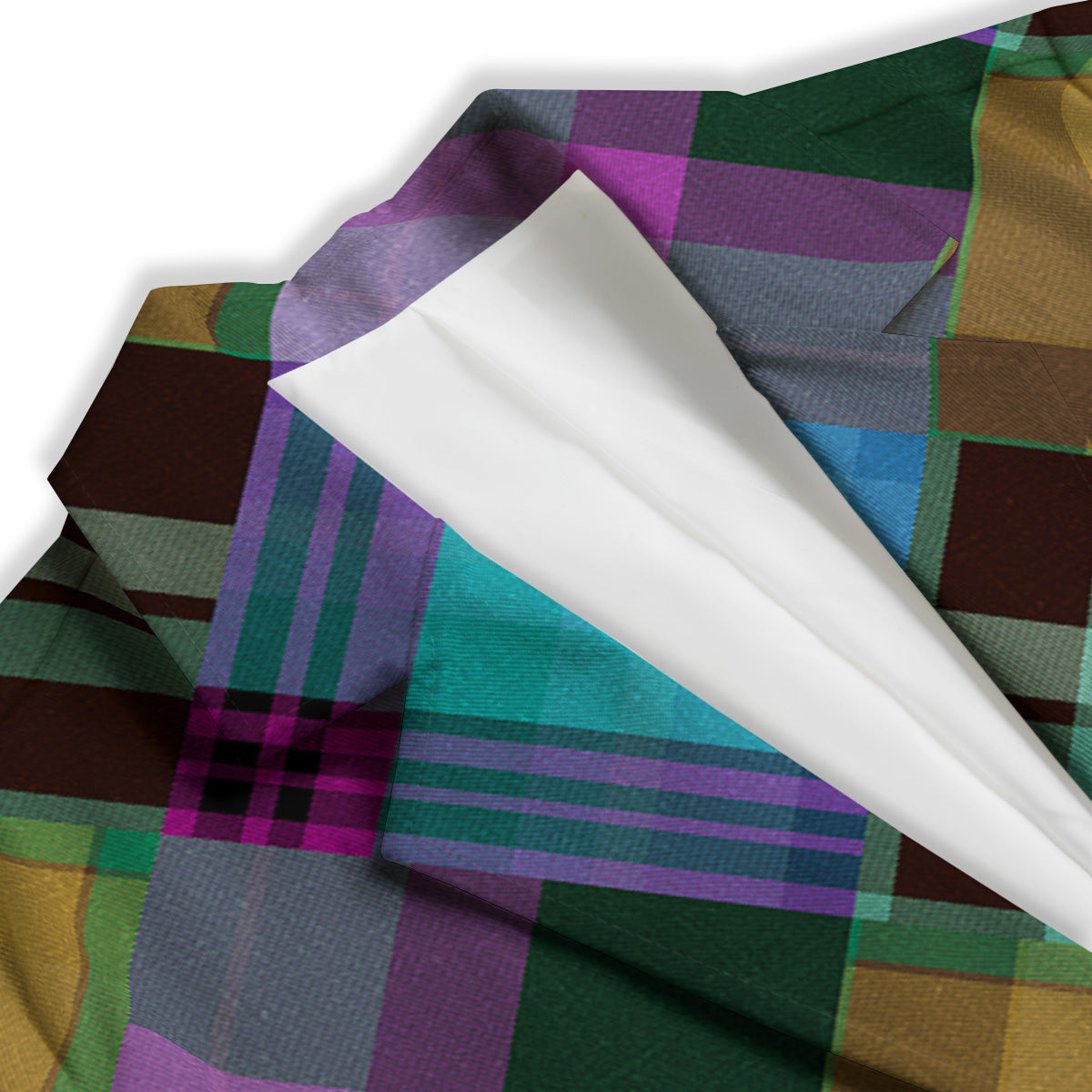 Diagonal Madras Blue Tartan Plaid Print Pattern Women's Blazer-grizzshop