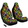 Diagonal Madras Plaid Print Pattern Car Seat Covers-grizzshop