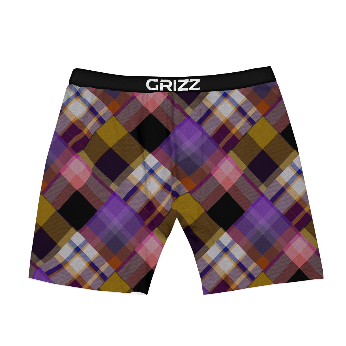Diagonal Madras Tartan Plaid Print Pattern Boxer Briefs-grizzshop