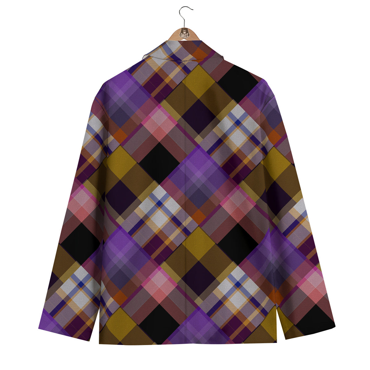 Diagonal Madras Tartan Plaid Print Pattern Men's Blazer-grizzshop