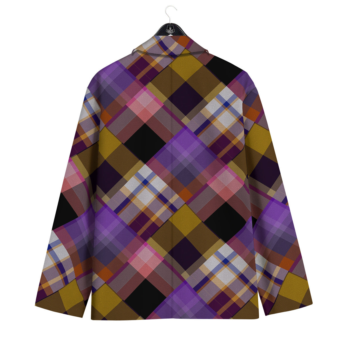Diagonal Madras Tartan Plaid Print Pattern Men's Sport Coat-grizzshop