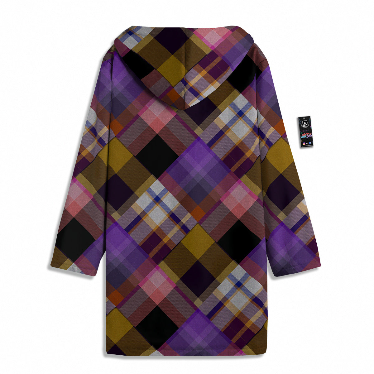 Diagonal Madras Tartan Plaid Print Pattern Men's Windbreaker Jacket-grizzshop