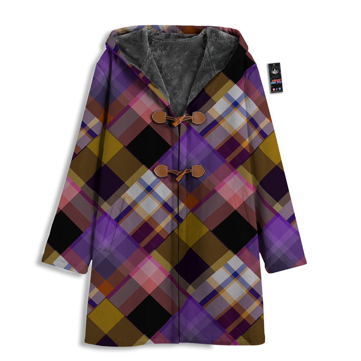 Diagonal Madras Tartan Plaid Print Pattern Men's Windbreaker Jacket-grizzshop
