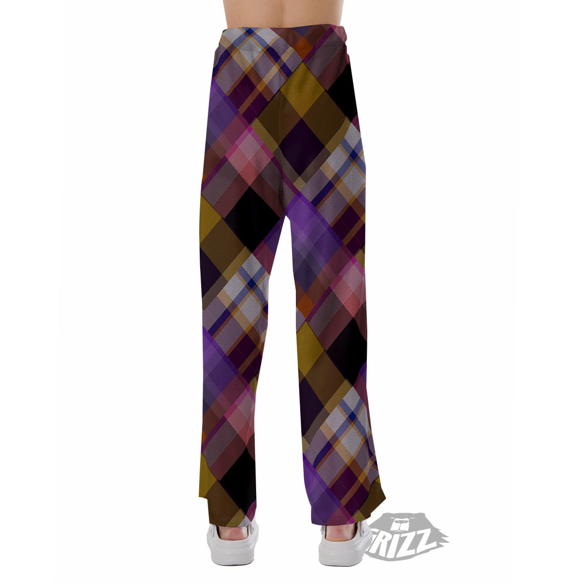 Diagonal Madras Tartan Plaid Print Pattern Pajama Pants-grizzshop