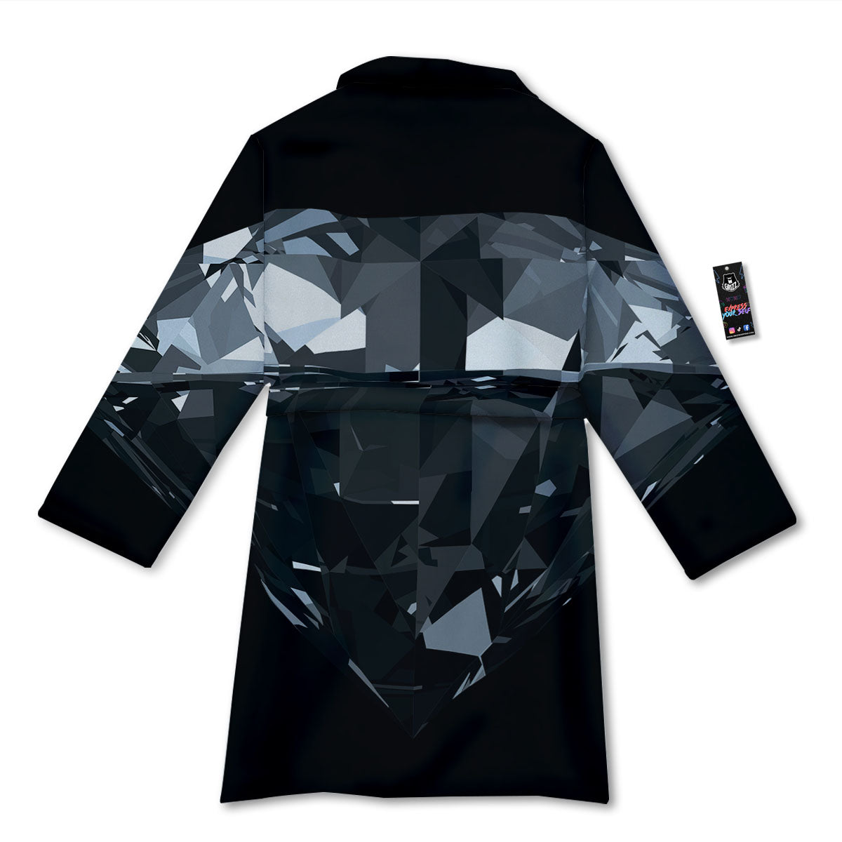 Diamond Black Print Bathrobe-grizzshop