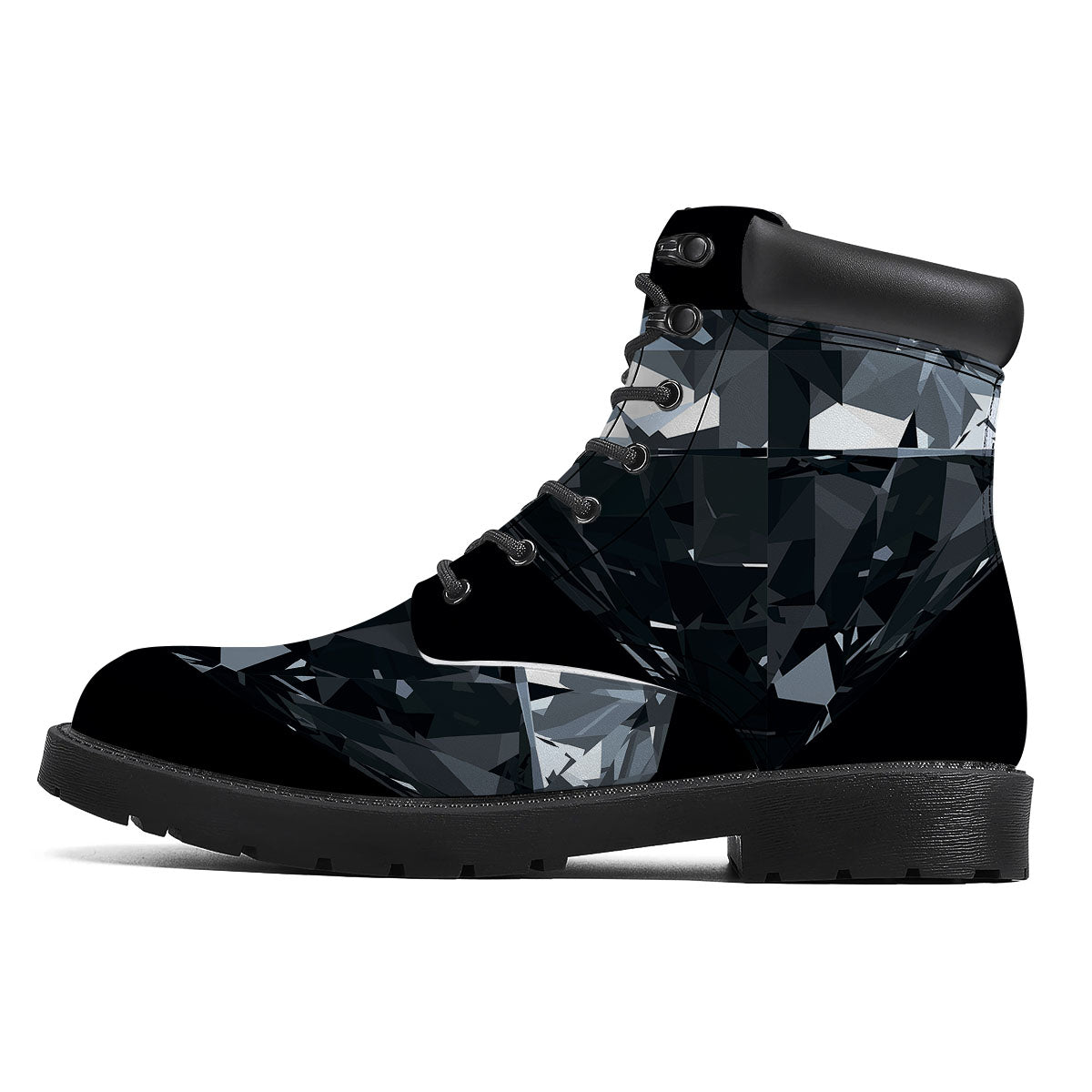 Diamond Black Print Boots-grizzshop